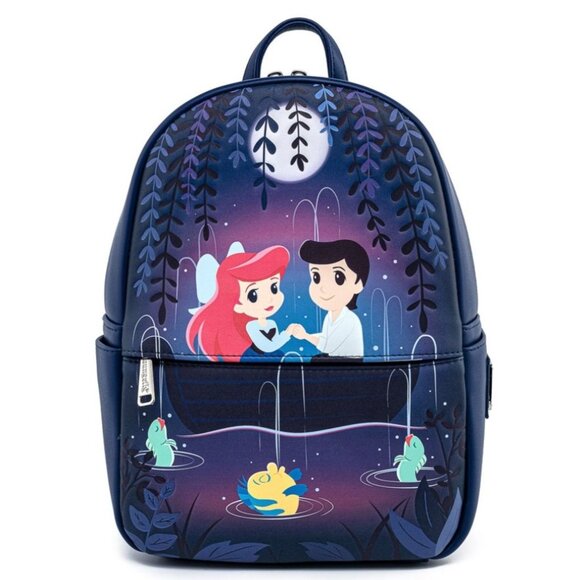 NWT Loungefly Disney Little Mermaid Mini Backpack Ariel Kiss The Girl chibi - Picture 1 of 7